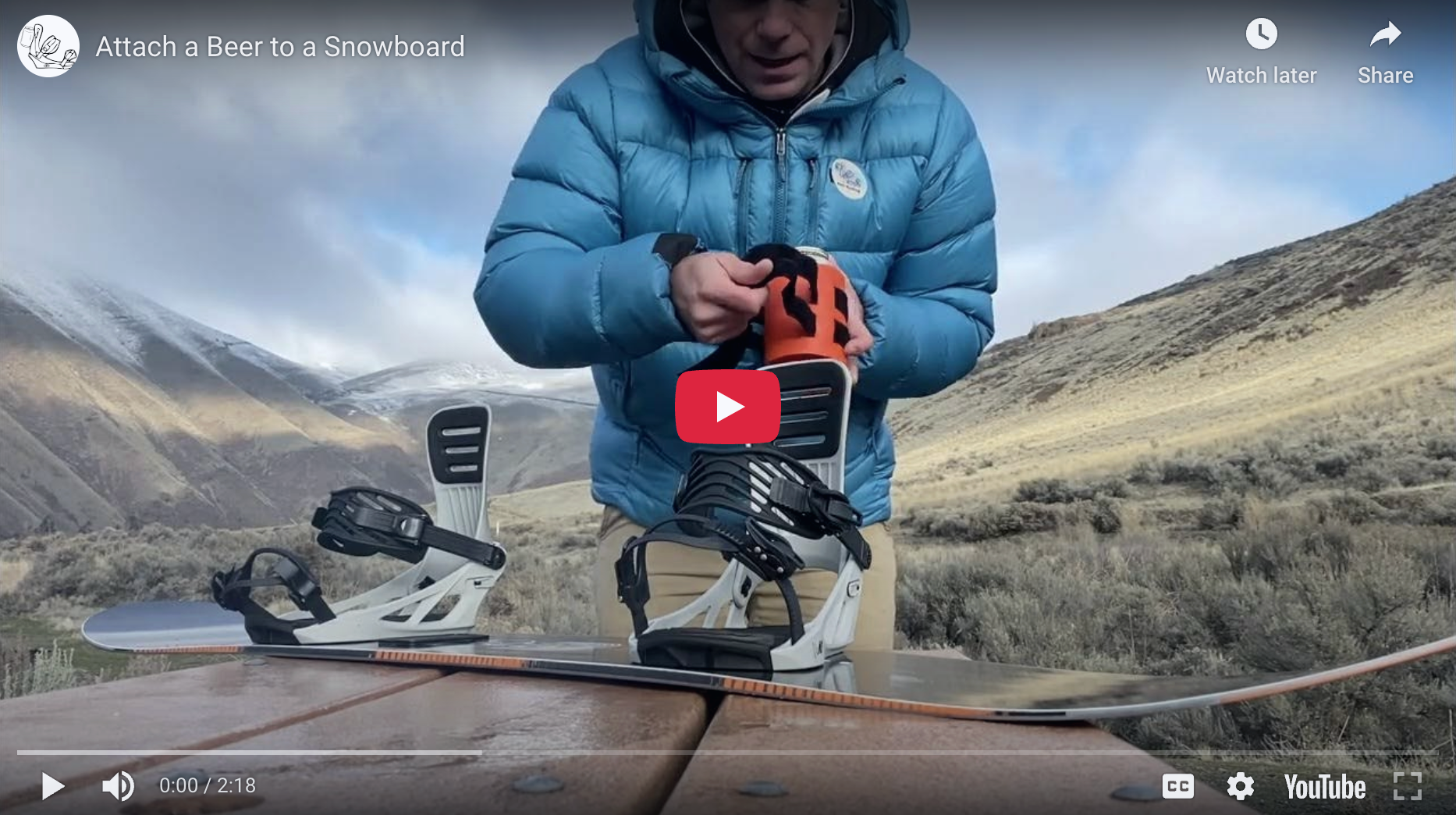 Load video: Beer Binding Snowboard Demo