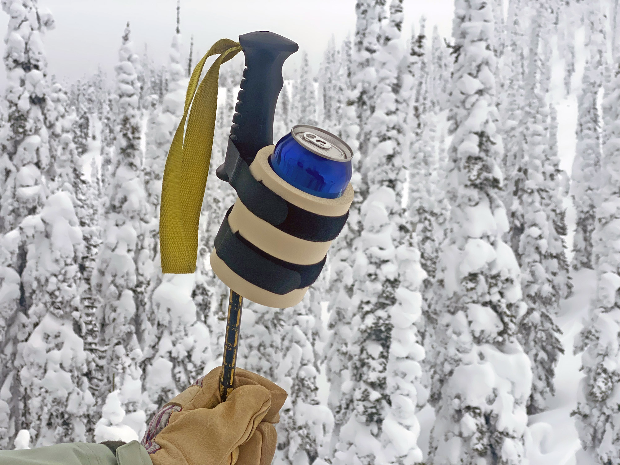 Attach a Beer to Ski Pole